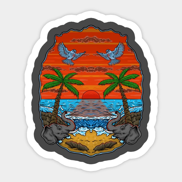 Beach Sticker by Arjanaproject